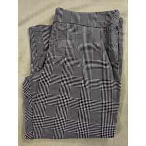 Terra & Sky Womens Pants Plus Size 4X 28w 30w Stretch PullOn Black White Check